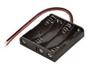 Kit 100 Peças - Suporte Para 4 Pilhas Aa Canoa Preto