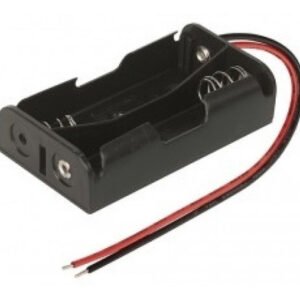 Kit 100 Peças - Suporte P/ 2 Pilhas Aa Canoa Preto
