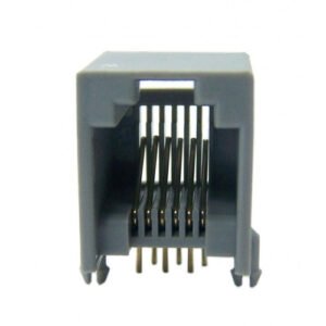 Kit 50 Peças - Modular Jack Rj12 Fêmea 6p6c 90g Yh55-04 Cinza