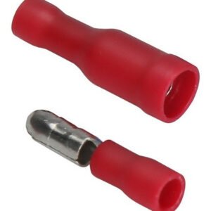 Kit 50 Pares - Terminal Bala Fêmea E Macho Pré Isolado Vermelho