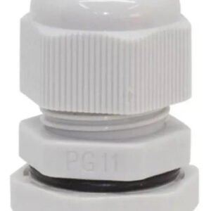 Kit 5 Peças - Prensa Cabo Nylon Pg11 Cinza Claro