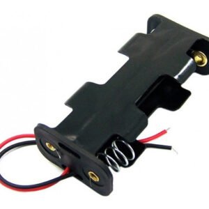Kit 100 Peças Suporte P/ 2 Pilhas Aa 2 Lados Preto