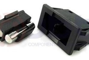 Kit 20 Peças - Porta Fusivel Retangular Painel Preto Bf-020