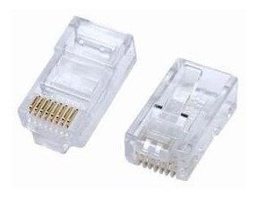 Kit 50 Peças - Modular Plug Rj45 Macho Cat5e 8p8c P/ Cabo