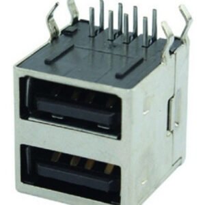 Kit 5 Peças - Conector Usb Tipo A Duplo 90 Graus Solda Placa