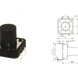 Kit 500 Peças - Chave Tactil 12x12x9,5mm 4t 180 Graus