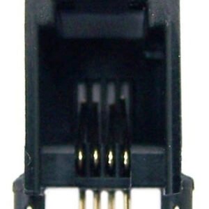 Kit 100 Peças - Modular Jack Rj11 Fêmea 4p4c 90g  Yh55-01 Preto