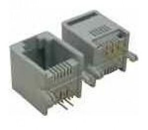 Kit 10 Peças - Modular Jack Rj11 Fêmea 6p4c 90g Yh55-04 Cinza
