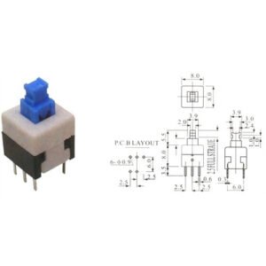 Kit 100 Peças - Chave Botão 8x8mm Com Trava