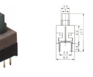 Kit 100 Peças - Chave Botão 8,5x8,5mm Com Trava
