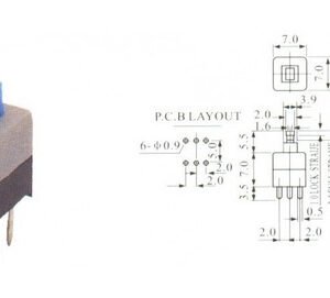 Kit 10 Peças - Chave Botão 7x7mm Com Trava