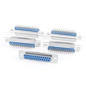 Kit 5 Peças - Conector Db25 Fêmea 180 Graus Solda Placa