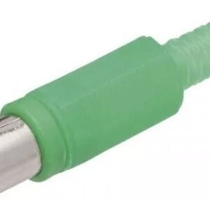 Kit 100 Peças - Plug Rca Fêmea P/ Cabo Plastico Verde
