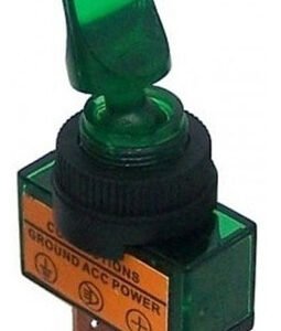 Kit 5 Peças - Chave Alavanca 12v Verde Com Neon 3 Terminais Asw-14d