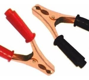 Kit 1 Par - Garra Jacaré Para Bateria 150mm Preta/vermelha