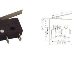 Kit 100 Peças - Chave Micro Switch Kw11-3z C/haste 23mm 3t 5a