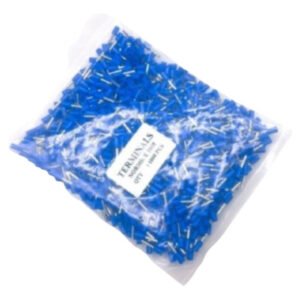 Kit 500 Peças Terminal Tubular Tipo Ilhós Isolado 1,0mm Azul E-1008