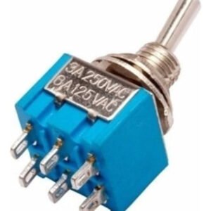 Kit 10 Peças Chave Alavanca Liga/liga Mts-202 6a 250v 6 Terminais