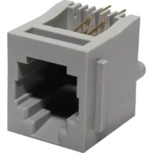Kit 50 Peças - Modular Jack Rj11 Fêmea 6p4c 180g Yh52-10 Cinza