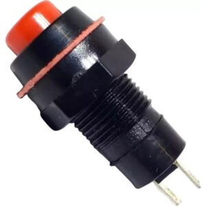 Kit 100 Peças- Chave Push Button Ds-211 Com Trava Vermelha