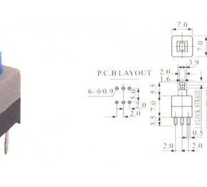 Kit 5 Peças - Chave Botão 7x7mm Com Trava