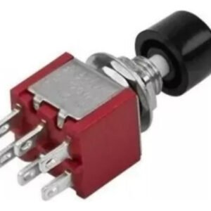 Kit 5 Peças - Chave Push Button 6 Terminais Ds-622 Sem Trava Pt