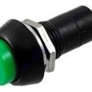 Kit 5 Peças - Chave Botão Redondo Na Sem Trava Verde Pbs-11b