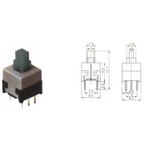Kit 50 Peças - Chave Botão 8,5x8,5mm Com Trava