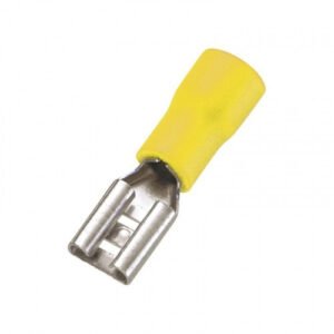Kit 10 Peças - Terminal Faston 6,3mm Femea 2,50 A 6mm² Amarelo
