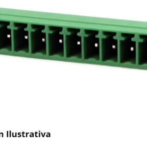 Kit 10 Peças Borne 7 Vias Passo 3,81mm Macho 180 Graus Tipo Br7