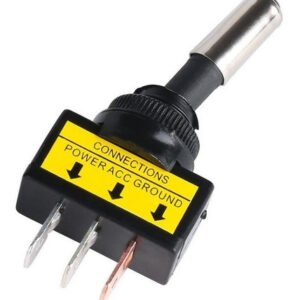 Kit 10 Peças - Chave Alavanca Metal 12v Com Led Amarelo 3 Terminais Asw-15d