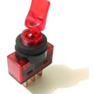 Kit 10 Peças - Chave Alavanca 12v Vermelha Com Neon 3 Terminais Asw-14d