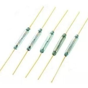 Kit 50 Peças Sensor Magnético Reed Switch Na 2x14mm Dourado