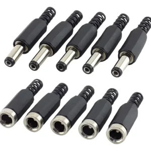 Kit 5 Pares - Plug P4 Macho E Femea 2,1mm Para Extensão