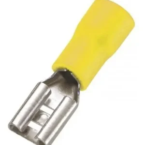 Kit 500 Peças - Terminal Faston 6,3mm Femea 2,50 A 6mm² Amarelo