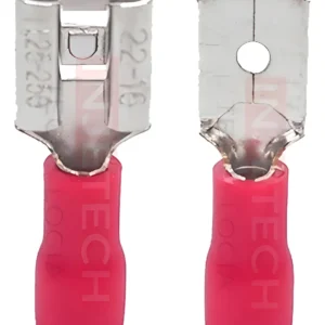 Kit 50 Pares Terminal Faston Macho E Fêmea Pré Isolado Vermelho
