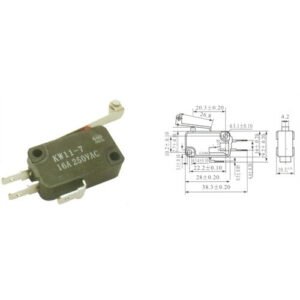 Kit 50 Peças  Chave Micro Switch Kw11-7-2-3t 29mm Com Roda