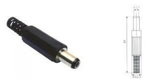 Kit 250 Peças - Plug P8 2,5x5,5x9mm Plastico Preto