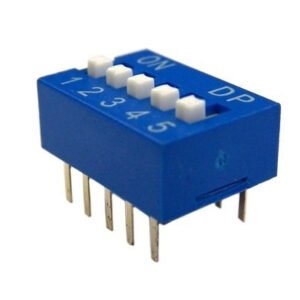 Kit 10 Peças - Chave Dip Switch 5 Vias 180 Graus Azul