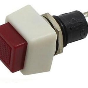 Kit 10 Peças - Chave Botão Quadrado Com Trava Vermelha Ds-460