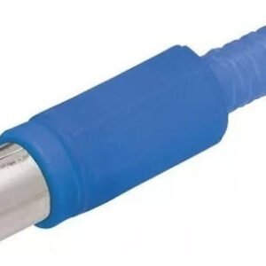 Kit 10 Peças - Plug Rca Fêmea P/ Cabo Plastico Azul