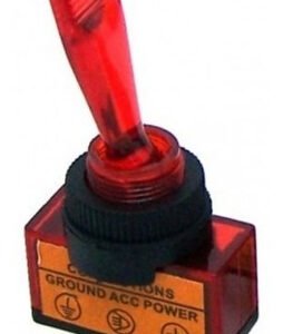 Kit 50 Peças - Chave Alavanca 12v Vermelha Com Neon 3 Terminais Asw-13d