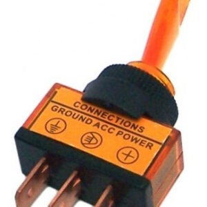 Kit 10 Peças - Chave Alavanca 12v Amarela Com Neon 3 Terminais Asw-13d