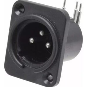 Kit 50 Peças - Plug Xlr Canon Fêmea Painel 90graus 3p Ls1029