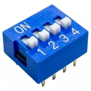Kit 5 Peças - Chave Dip Switch 4 Vias Tipo Piano Azul