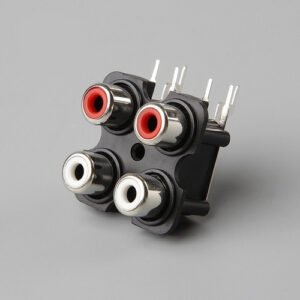 Kit 50 Peças - Tomada Rca 2x2 Av4-8,4-7 Vm/br T= Vm