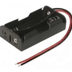 Kit 500 Peças - Suporte P/ 2 Pilhas Aa Canoa Preto