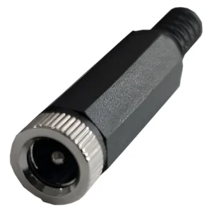 Kit 5 Peças - Jack J4 Fêmea Extensão Dc 2,1mm 2.1x5.5x9.5mm Preto