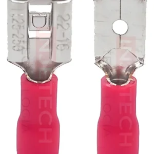 Kit 100 Pares Terminal Faston Macho E Fêmea Pré Isolado Vermelho